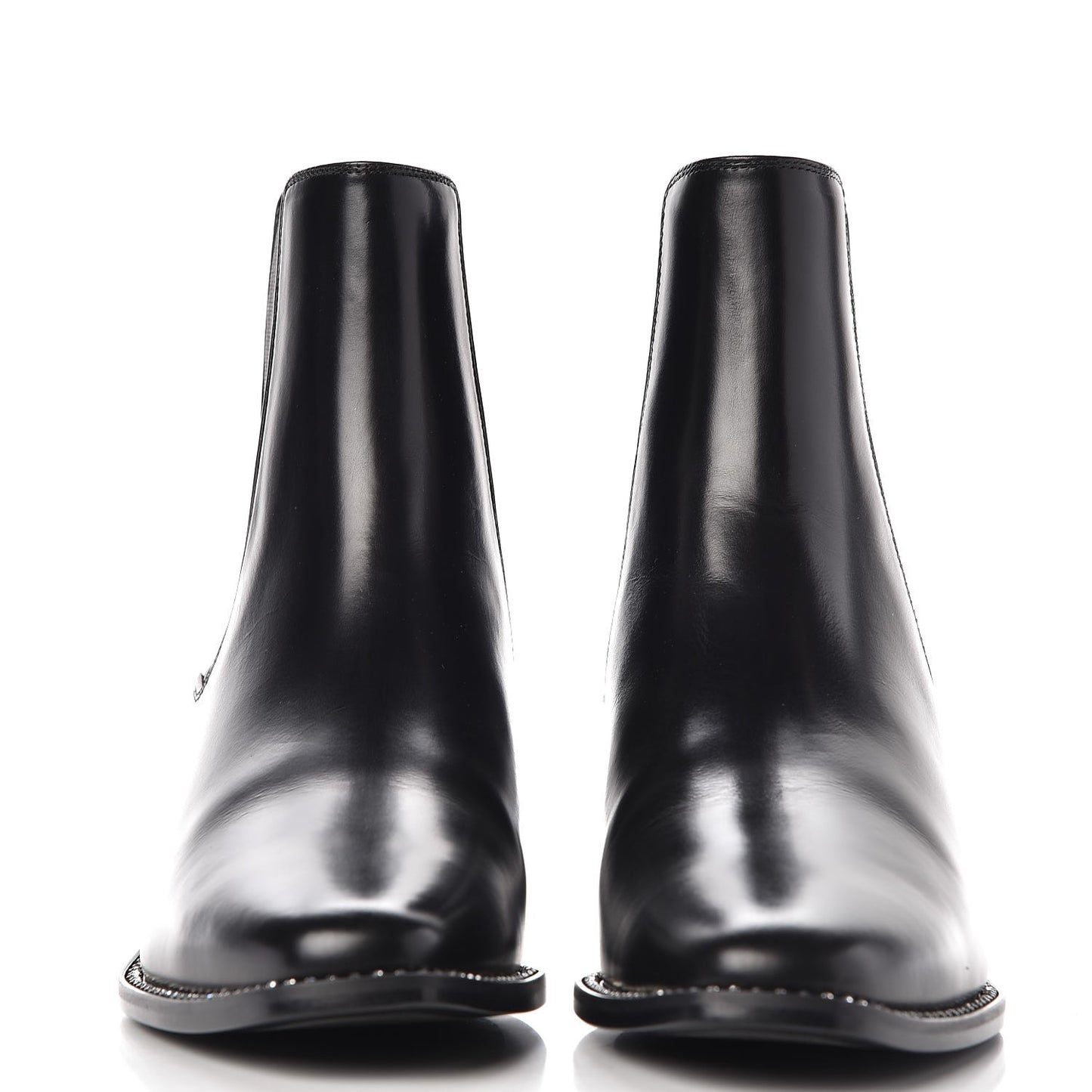 Glazed Calfskin Crystal Tomboy Ankle Boots 38 Black