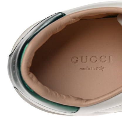 Gucci Calfskin Web Bee Embroidered Womens Ace Platform Sneakers 37.5 White 7 of 11