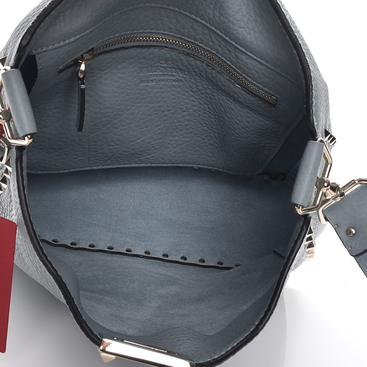 Pebbled Calfskin Small Rockstud Flip-Lock Messenger Bag Nube