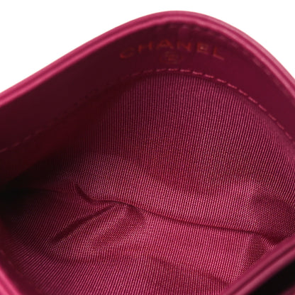 Chanel Lambskin Camellia Embossed Card Holder Fuchsia 5 of 7