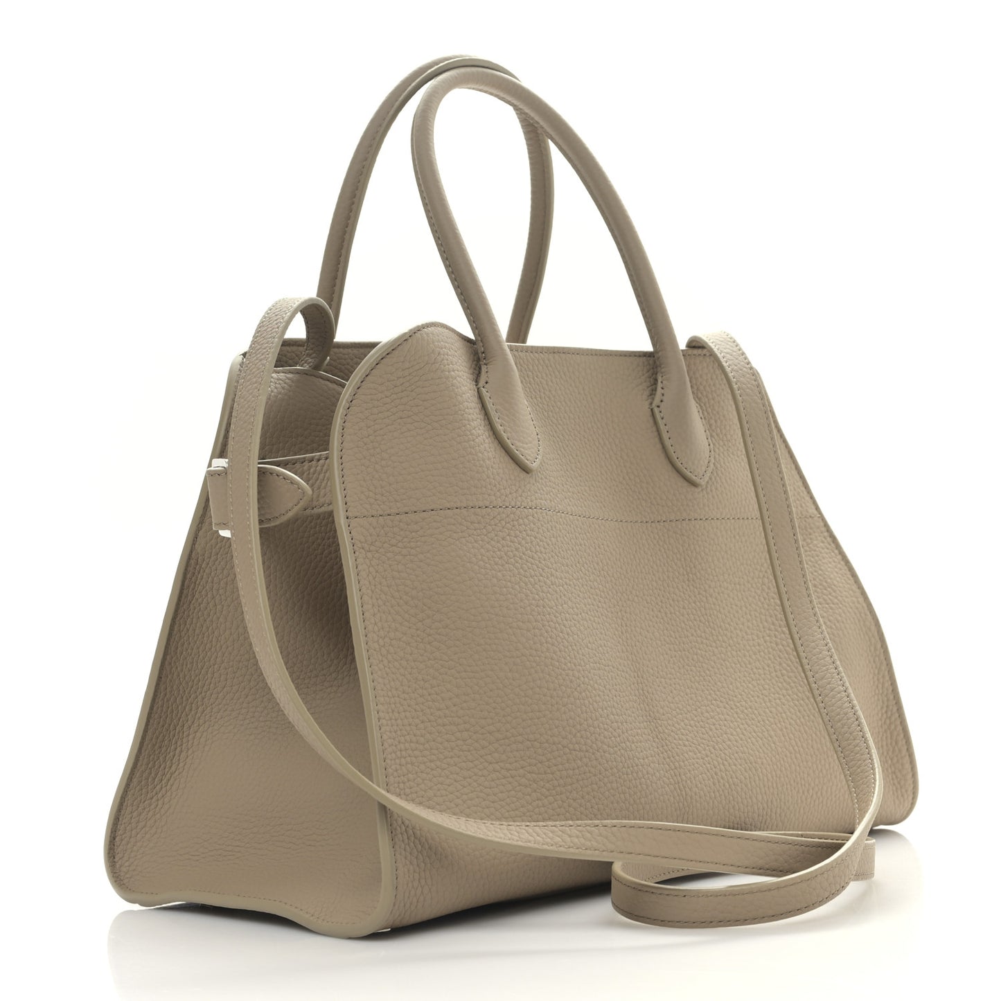 Matte Grained Calfskin Soft Margaux 12 Dark Taupe