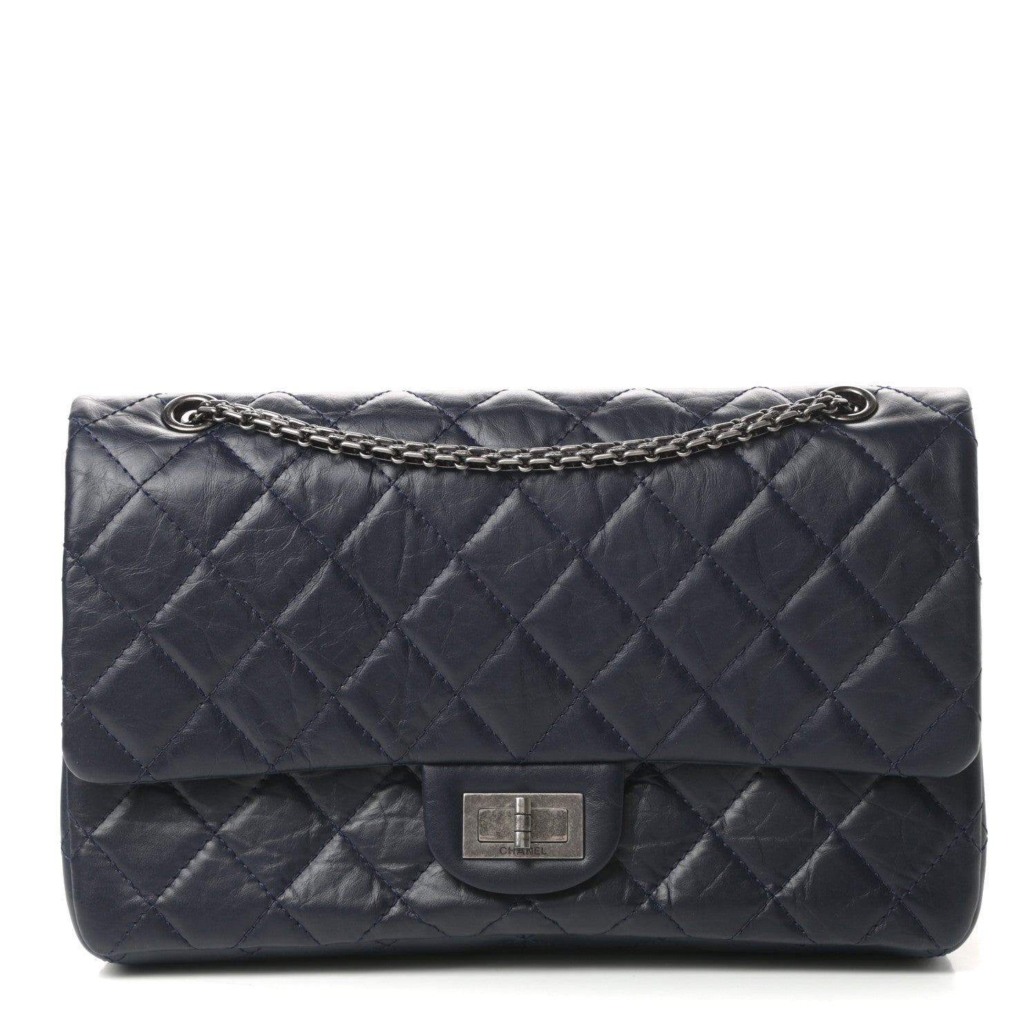 Chanel Aged Calfskin Quilted 2.55 Reissue 227 Flap Navy Blue 1 of 16