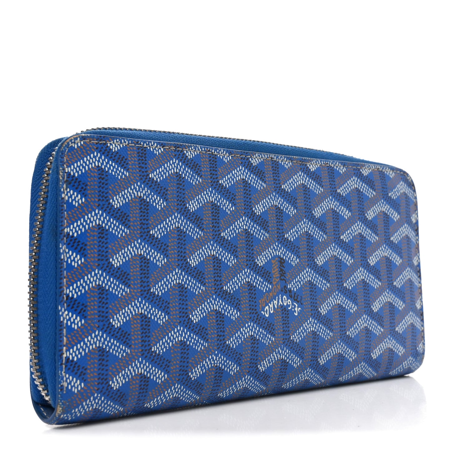 Goyardine Matignon Zip Around GM Wallet Sky Blue