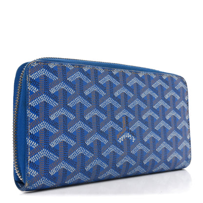 Goyard Goyardine Matignon Zip Around GM Wallet Sky Blue 3 of 8