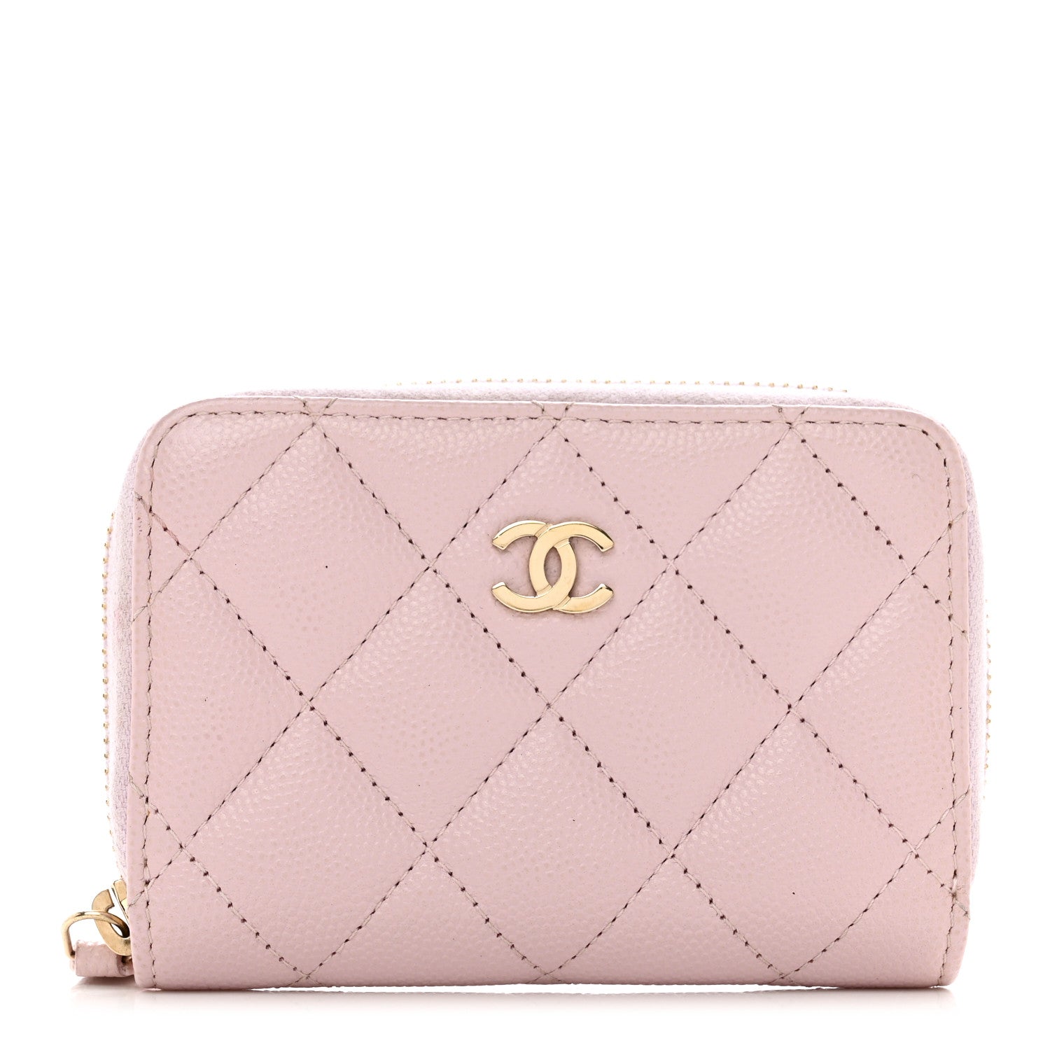 Chanel Caviar Quilted Zip Coin Purse Light Pink 1 of 8