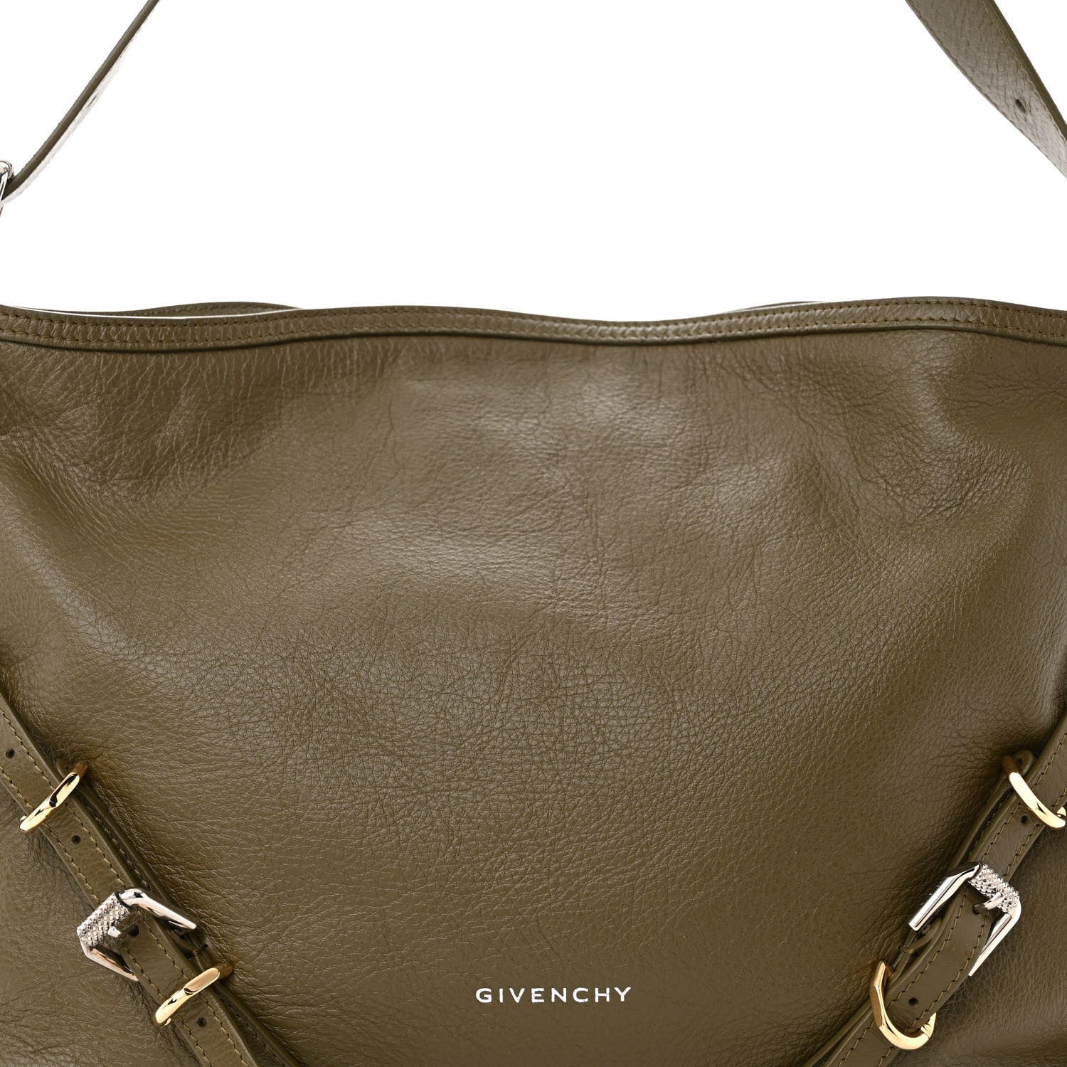 Givenchy Tumbled Calfskin Medium Voyou Bag Dark Khaki 8 of 10