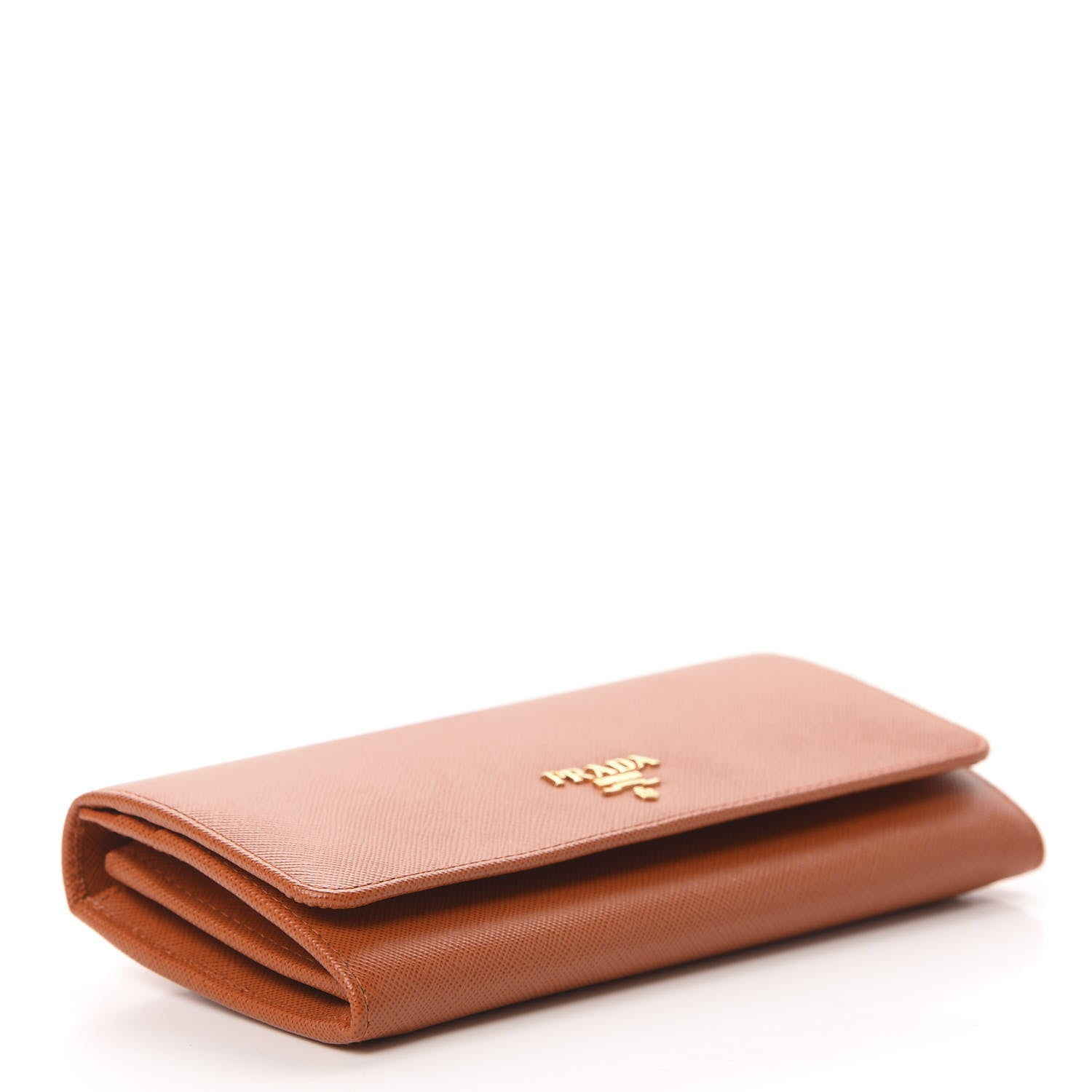 Prada Saffiano Metal Continental Flap Wallet Papaya 4 of 8