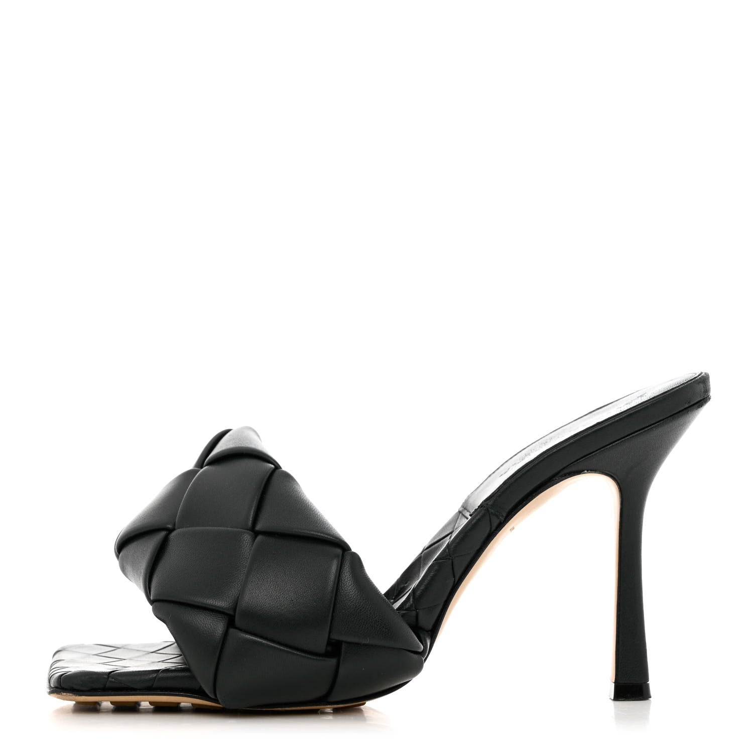 Bottega Veneta Nappa Maxi Intrecciato Lido Mule Sandals 38 Black 1 of 11