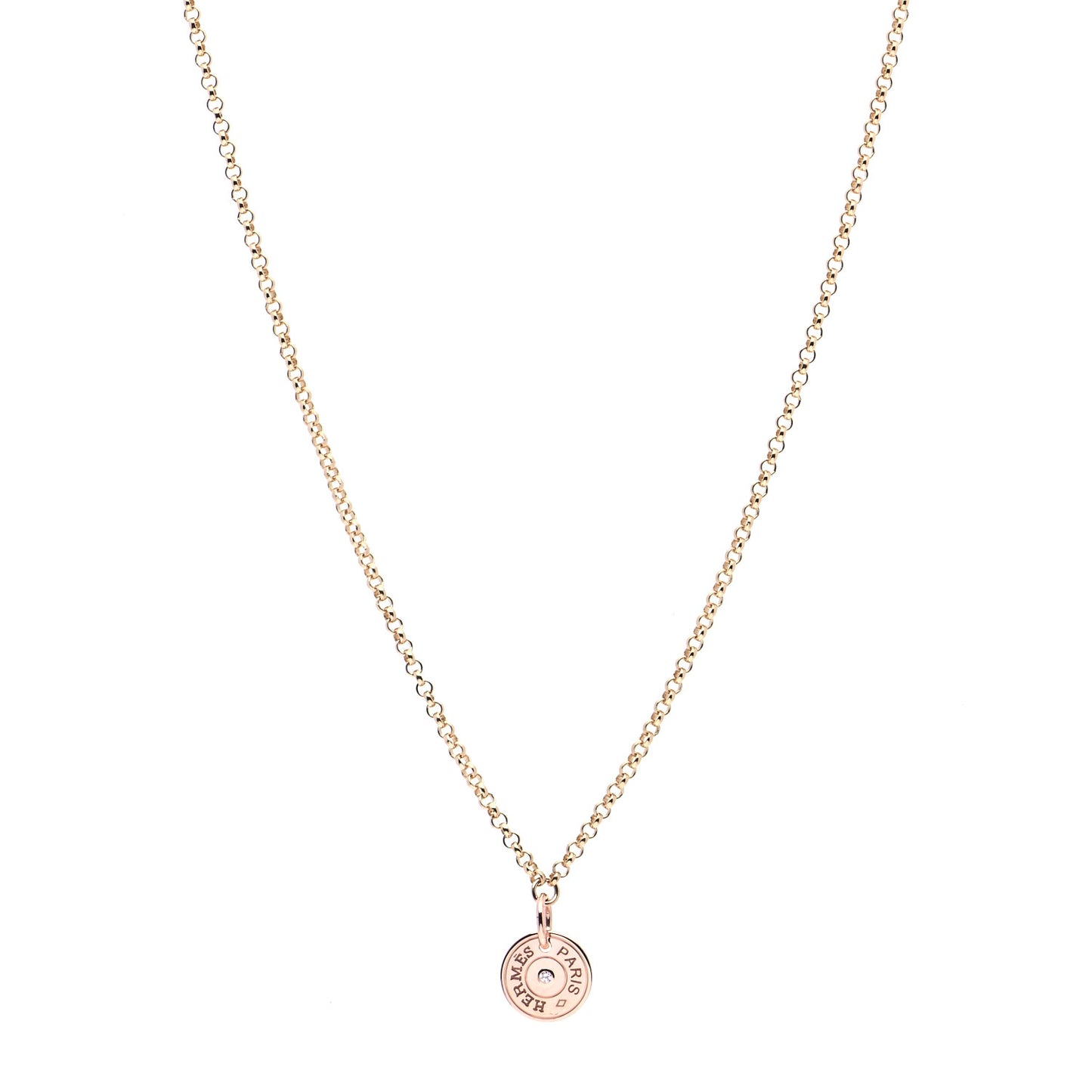 18K Rose Gold Diamond Gambade Clou de Selle Necklace