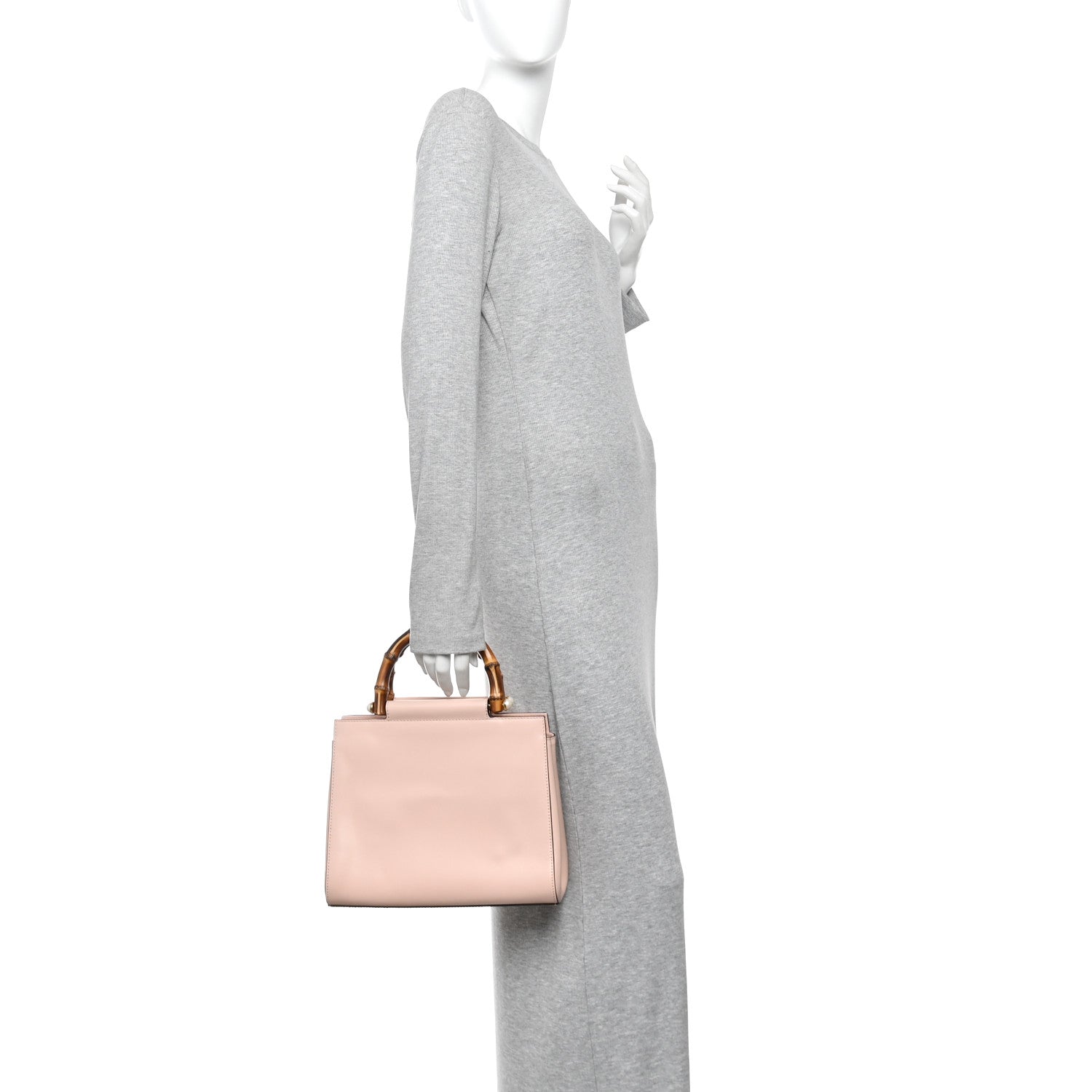 Gucci Nappa Bamboo Small Nymphaea Top Handle Bag  Perfect Pink 2 of 10