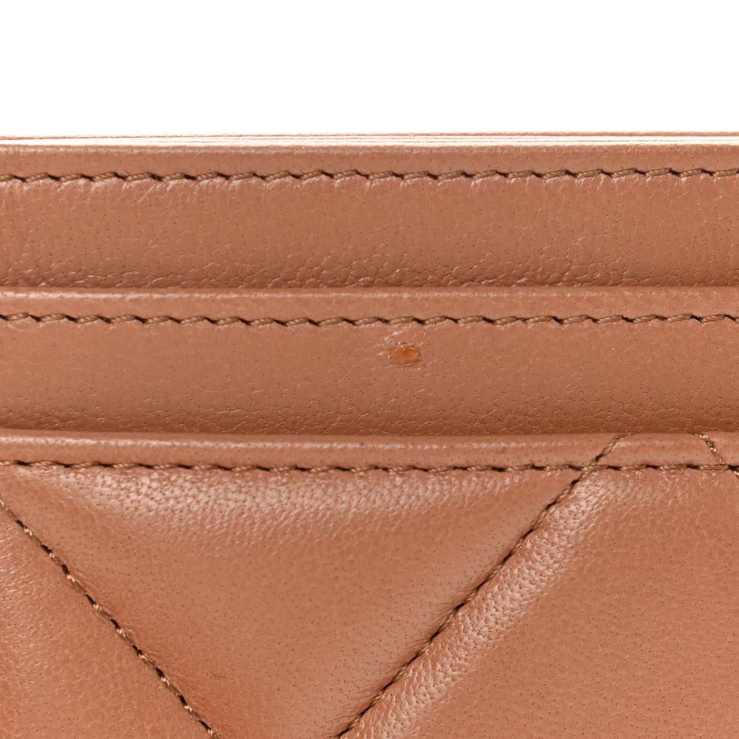 Lambskin Quilted Chanel 19 Card Holder Brown