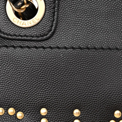 Chanel Caviar Small Studded Deauville Tote Black 10 of 12