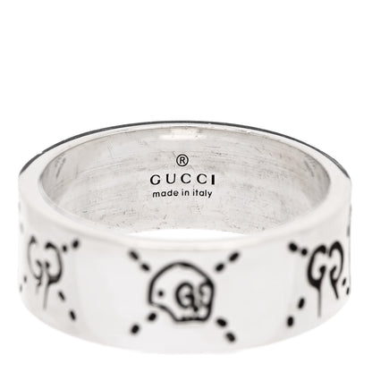 Gucci Sterling Silver GucciGhost Hamlet Skull Ring 63 10.5 4 of 6