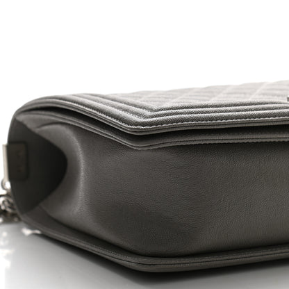 Chanel Caviar Quilted New Medium Boy Flap Grey 9 of 11