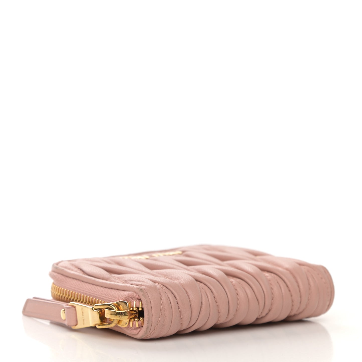 Nappa Matelasse Zip Around Compact Wallet Orchidea
