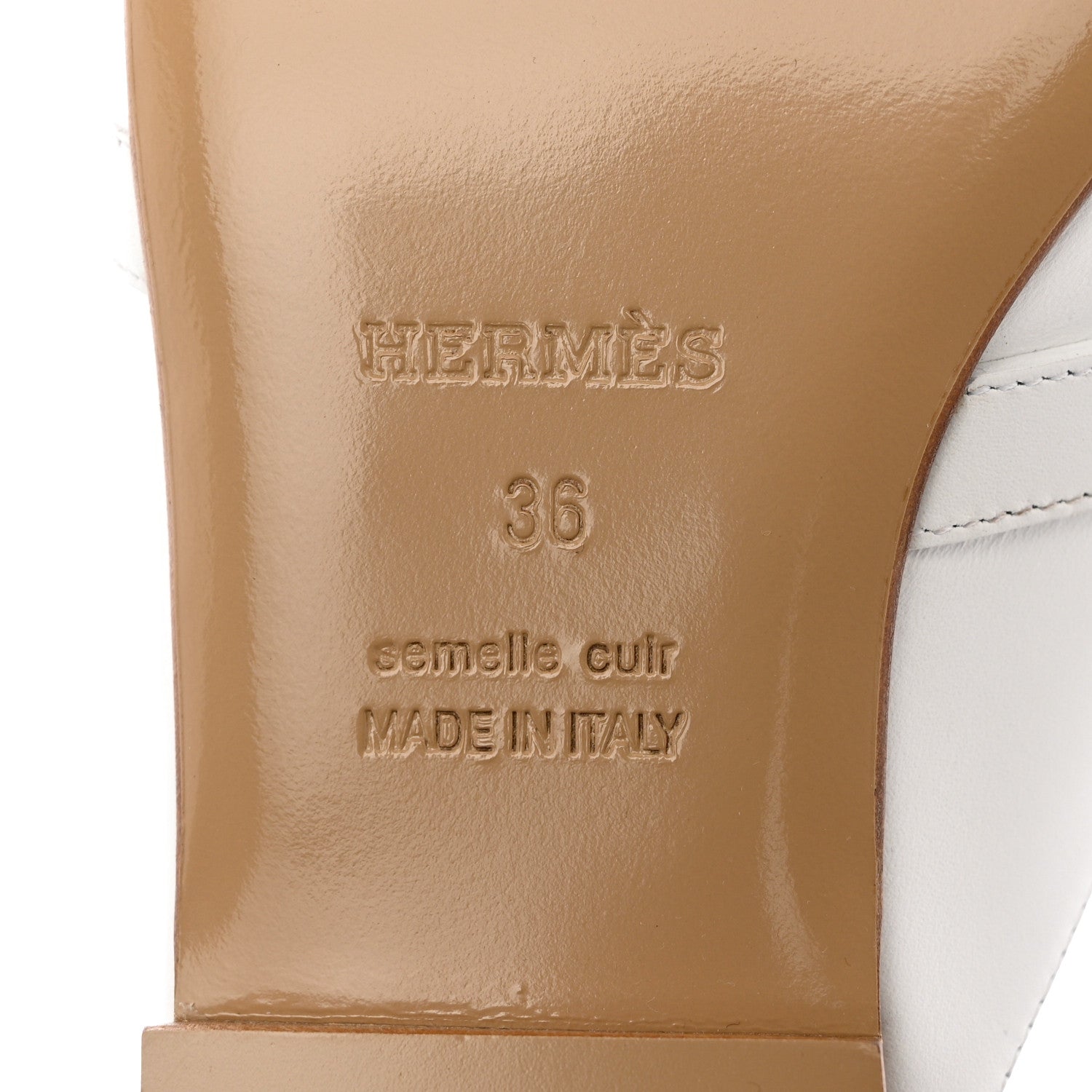 Hermes Calfskin Oz Mules 36 White 8 of 9