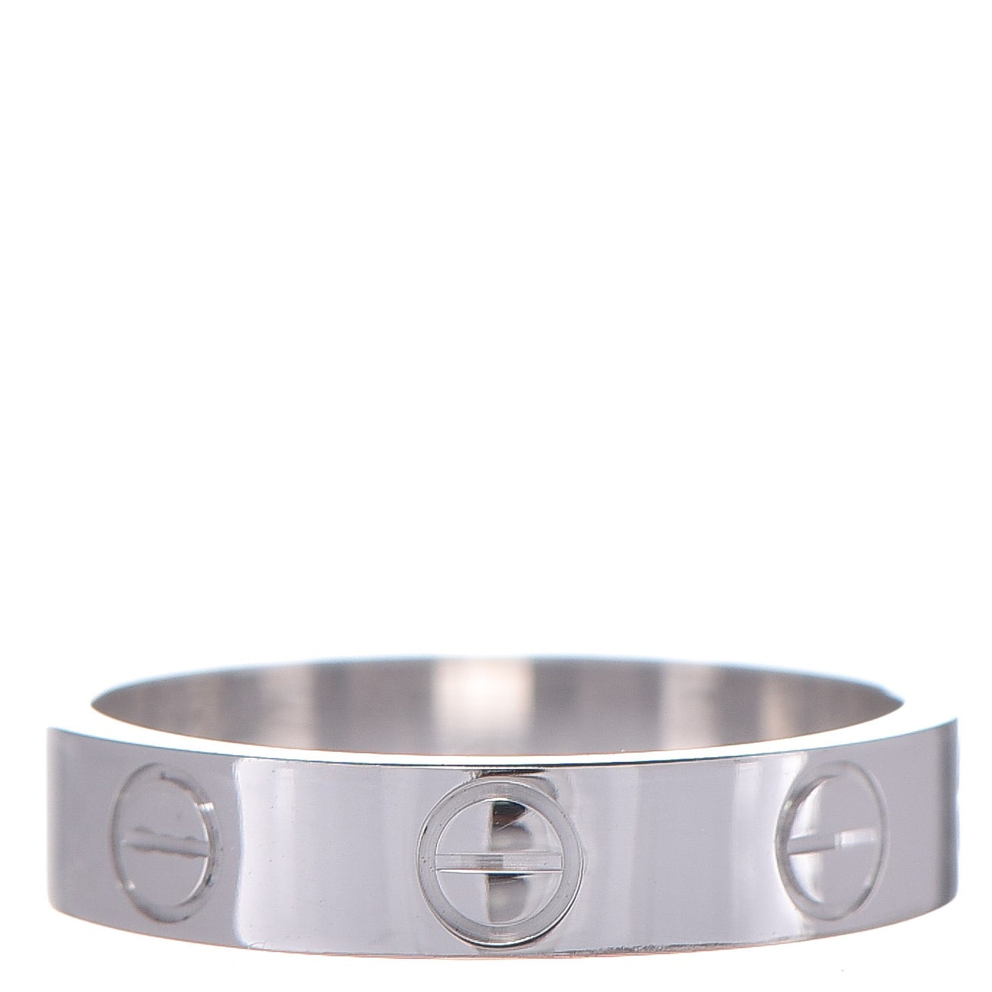 18K White Gold 4mm LOVE Wedding Band Ring 47 4.25