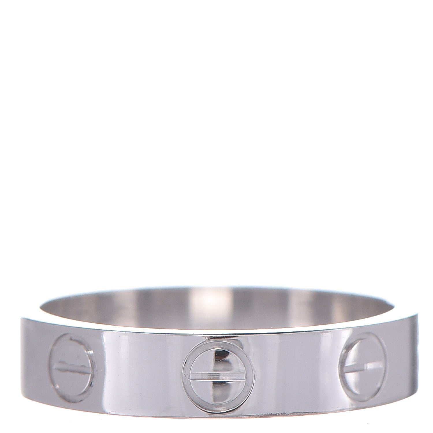 Cartier 18K White Gold 4mm LOVE Wedding Band Ring 47 4.25 1 of 5