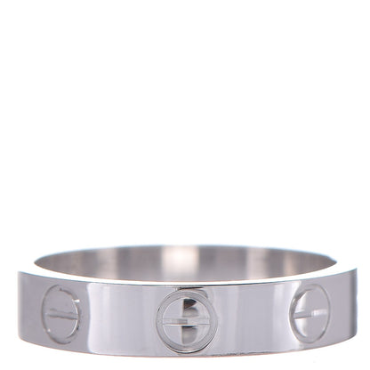 Cartier 18K White Gold 4mm LOVE Wedding Band Ring 47 4.25 1 of 5