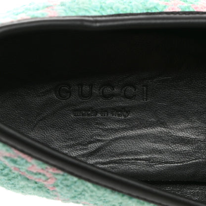 Gucci Tweed GG Monogram Horsebit Womens Jordaan Loafers 35.5 Blue Pink 6 of 8