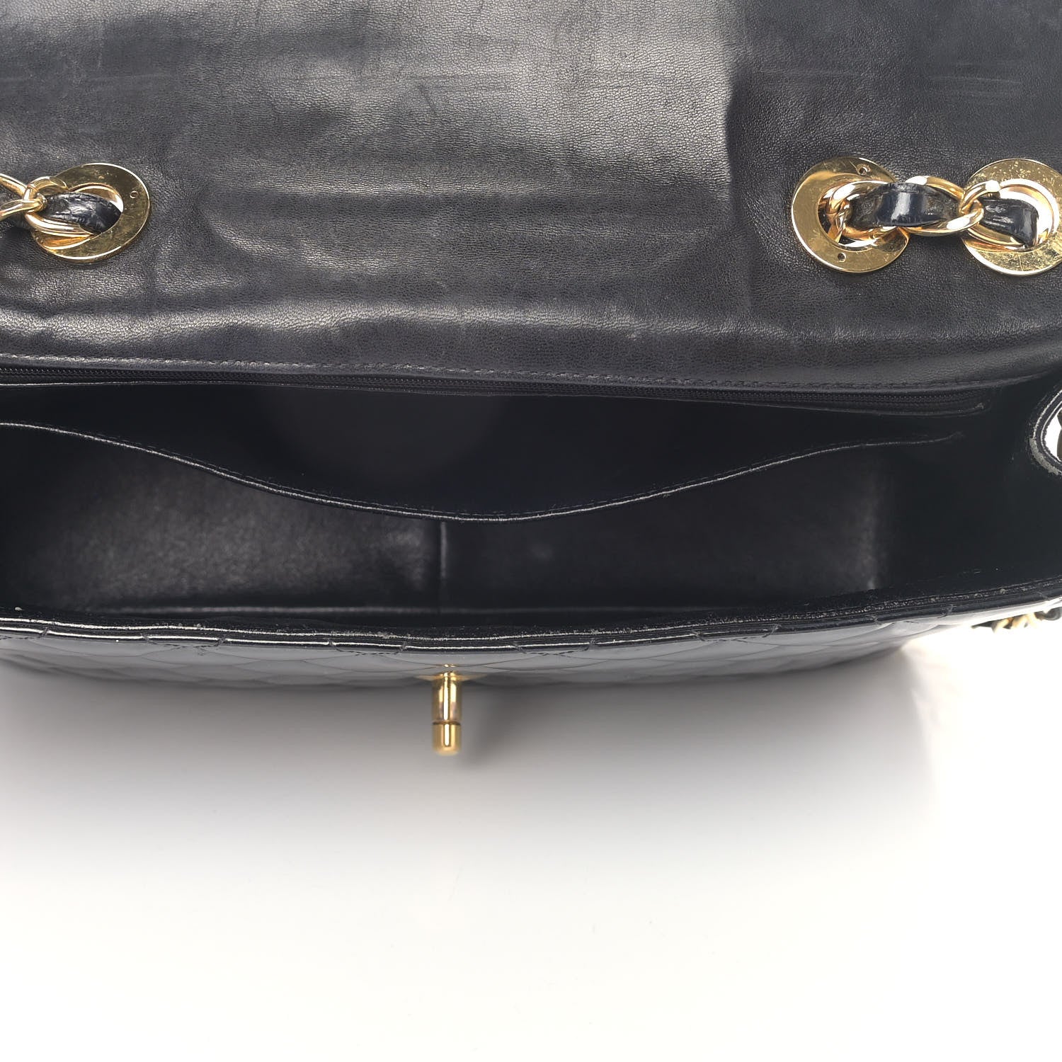 Chanel Patent Quilted XL Jumbo Single Flap Black 5 of 15