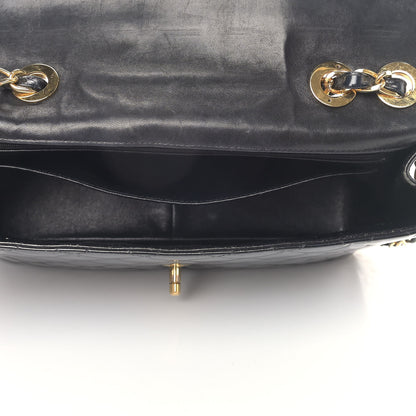 Chanel Patent Quilted XL Jumbo Single Flap Black 5 of 15