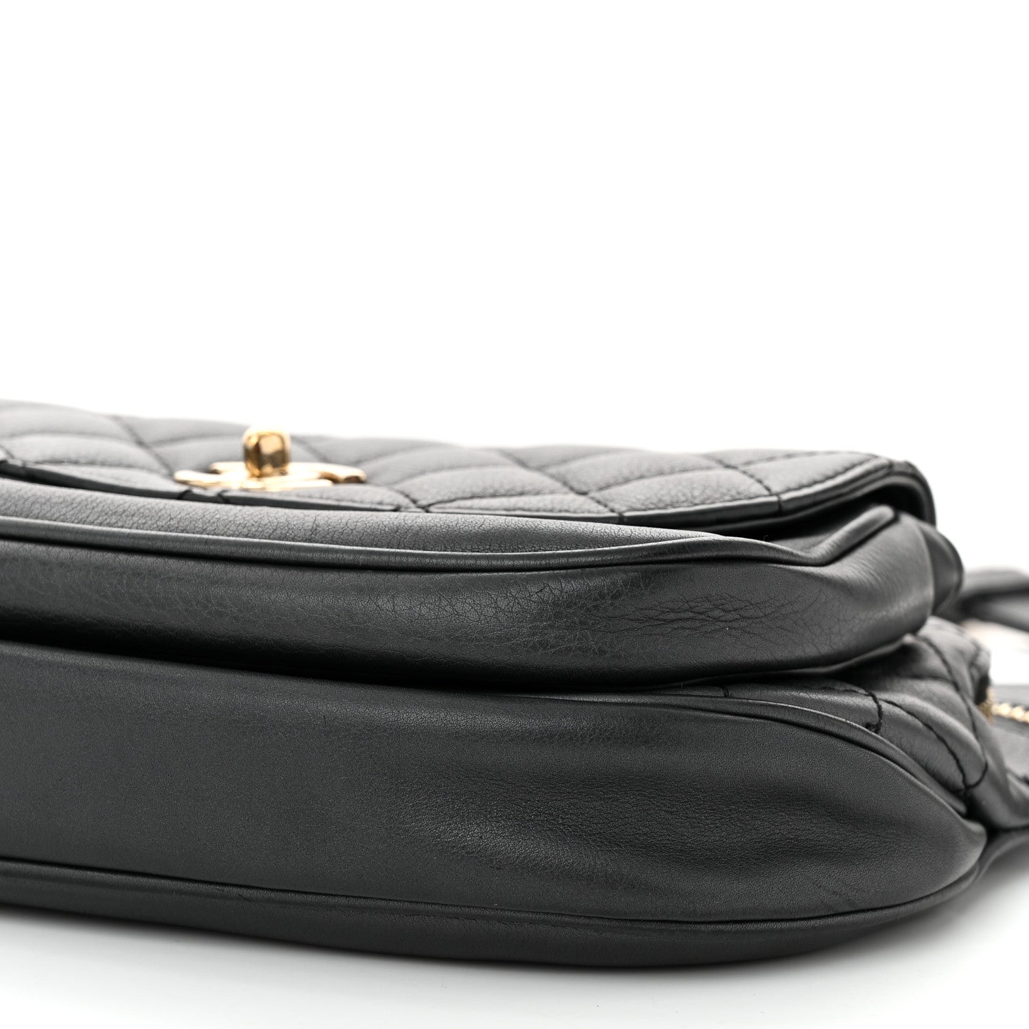 Chanel Calfskin Flap Chain Waist Bag Black 10 of 10