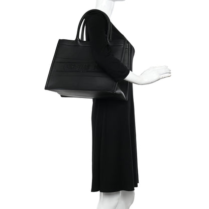 Christian Dior Calfskin Embossed Medium Book Tote Black 2 of 11