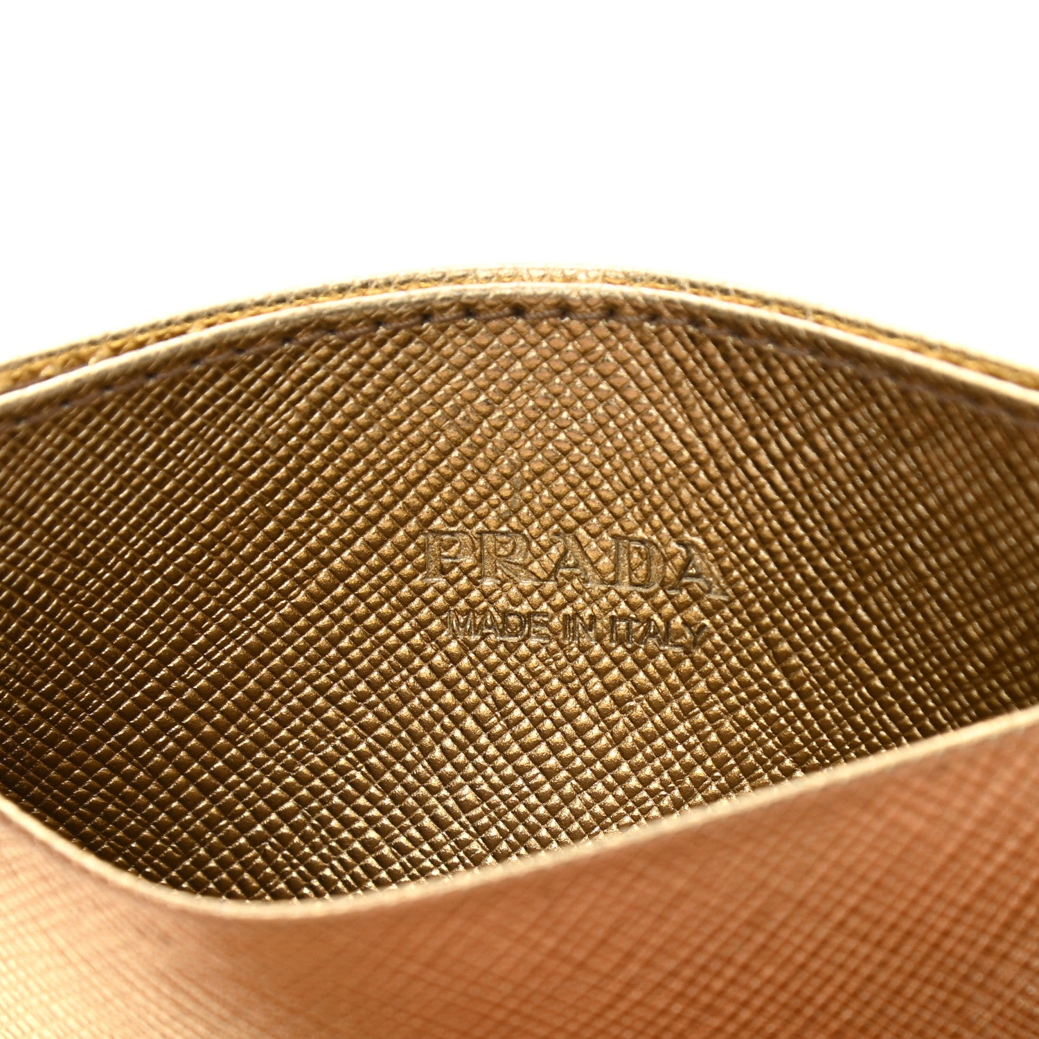 Prada Saffiano Metal Card Case Gold 6 of 7