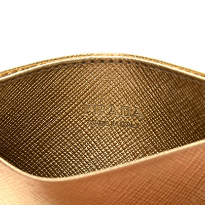 Prada Saffiano Metal Card Case Gold 6 of 7