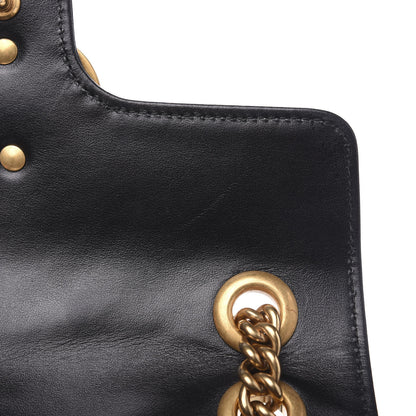 Gucci Calfskin Matelasse Mini GG Marmont Shoulder Bag Black 7 of 14