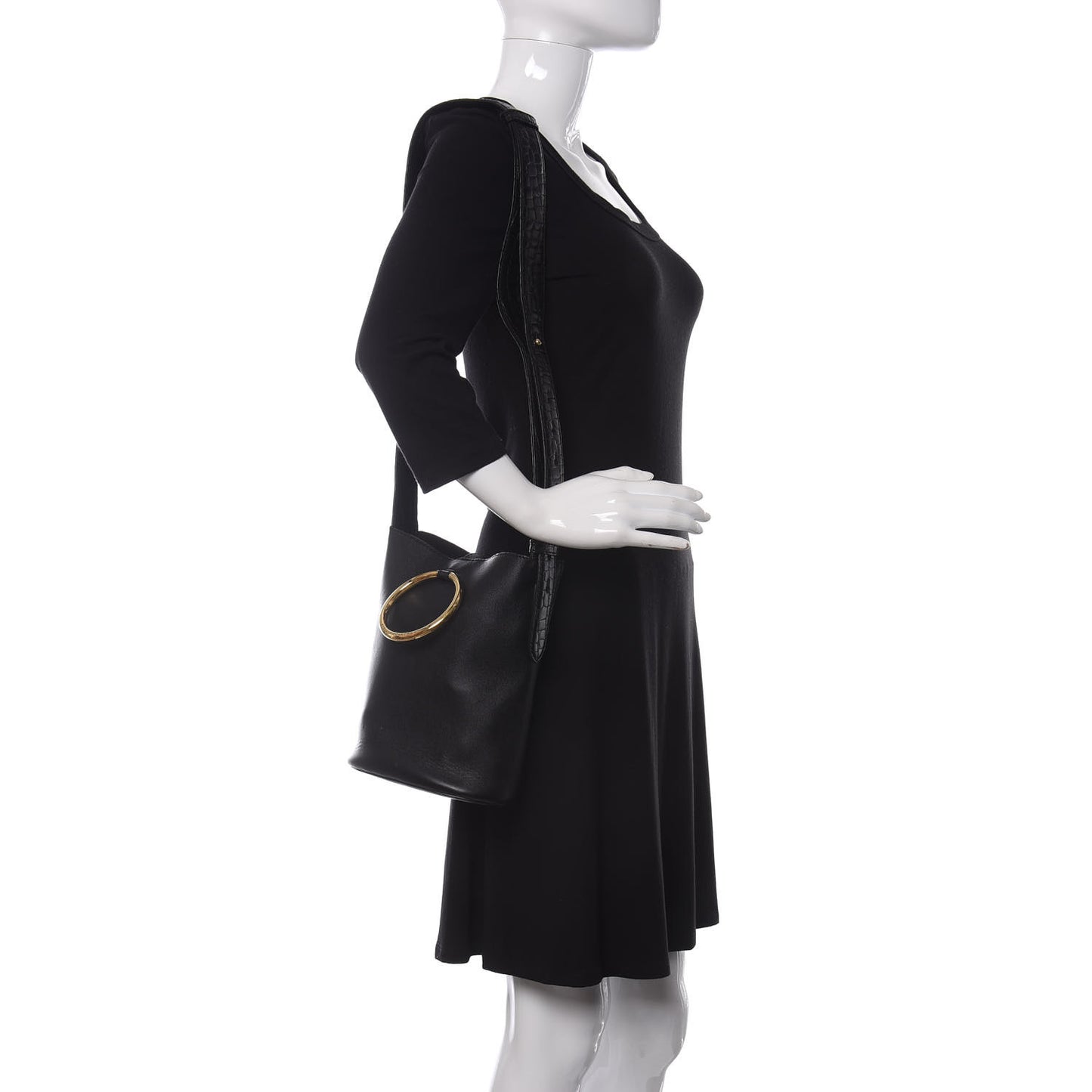 Alter Nappa Medium Ring Bucket Bag Black