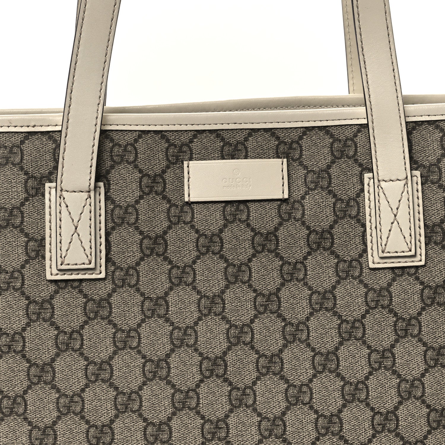 Gucci GG Supreme Monogram Large Zippered Shopping Tote Off White 8 of 10