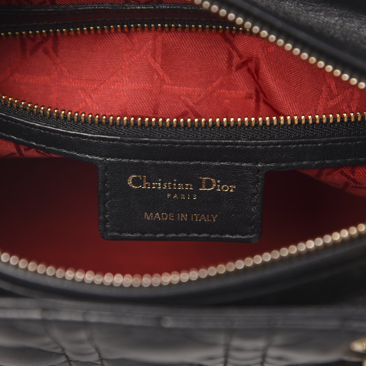 Lambskin Cannage Medium Lady Dior Black