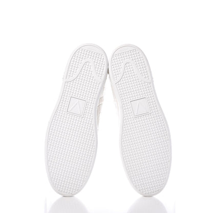 Louis Vuitton Calfskin Crocodile Embossed Frontrow Sneakers 44 White 5 of 9
