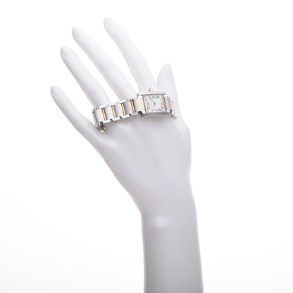 Cartier Stainless Steel 18K Yellow Gold 20mm Tank Francaise Quartz Watch 2 of 10