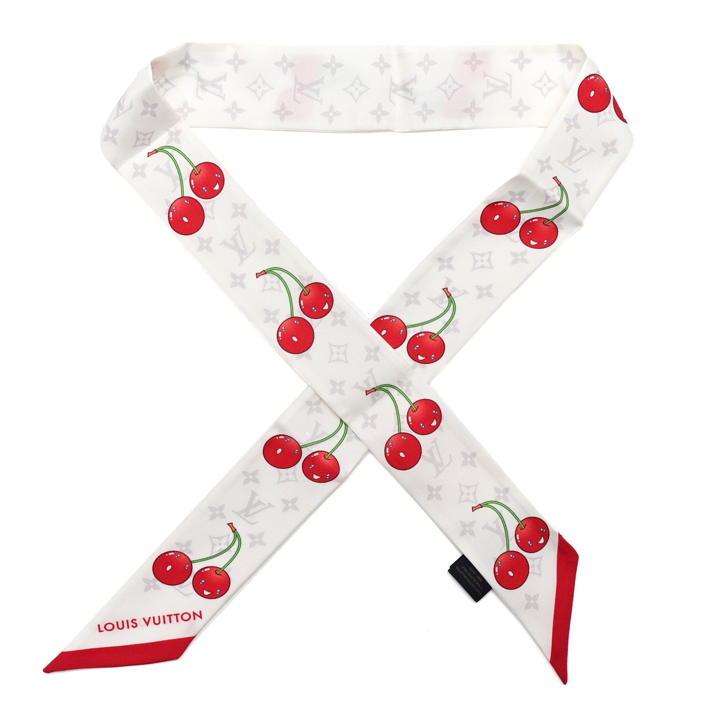 LV X TM Silk Monogram Cerises Bandeau White