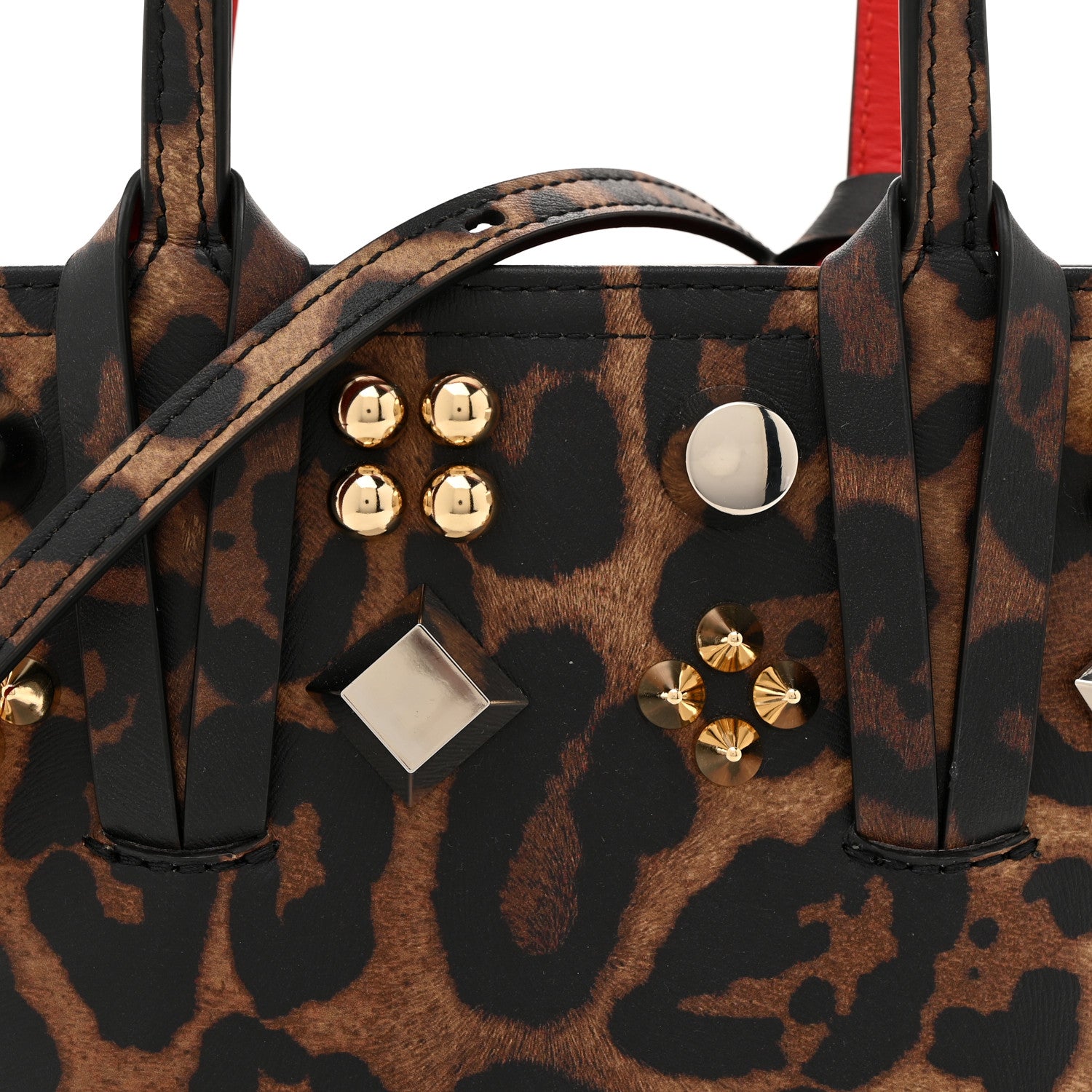 Christian Louboutin Calfskin Leopard Mini North South Cabata Tote Multicolor 7 of 9
