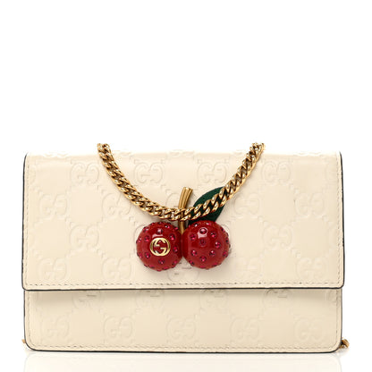 Gucci Guccissima Mini Cherry Chain Bag White 1 of 9