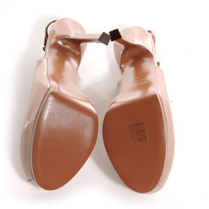 Saint Laurent Vitello Vernice Tribtoo 105 Slingback Pumps Soft Nude 41 5 of 7