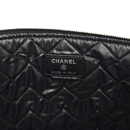 Chanel Caviar Chevron Quilted Large Cosmetic Case Black 5 of 7