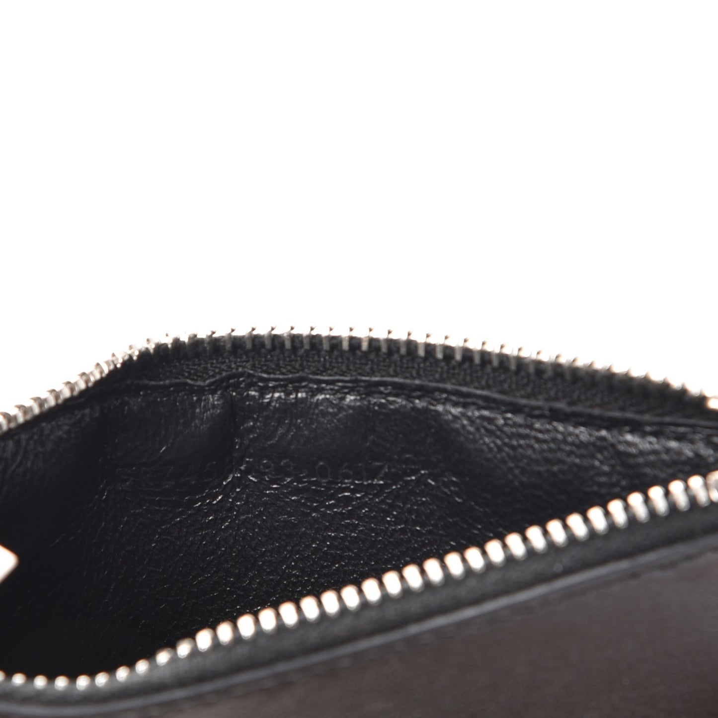 Calfskin Moujik Patch Fragments Zip Pouch Card Holder Black