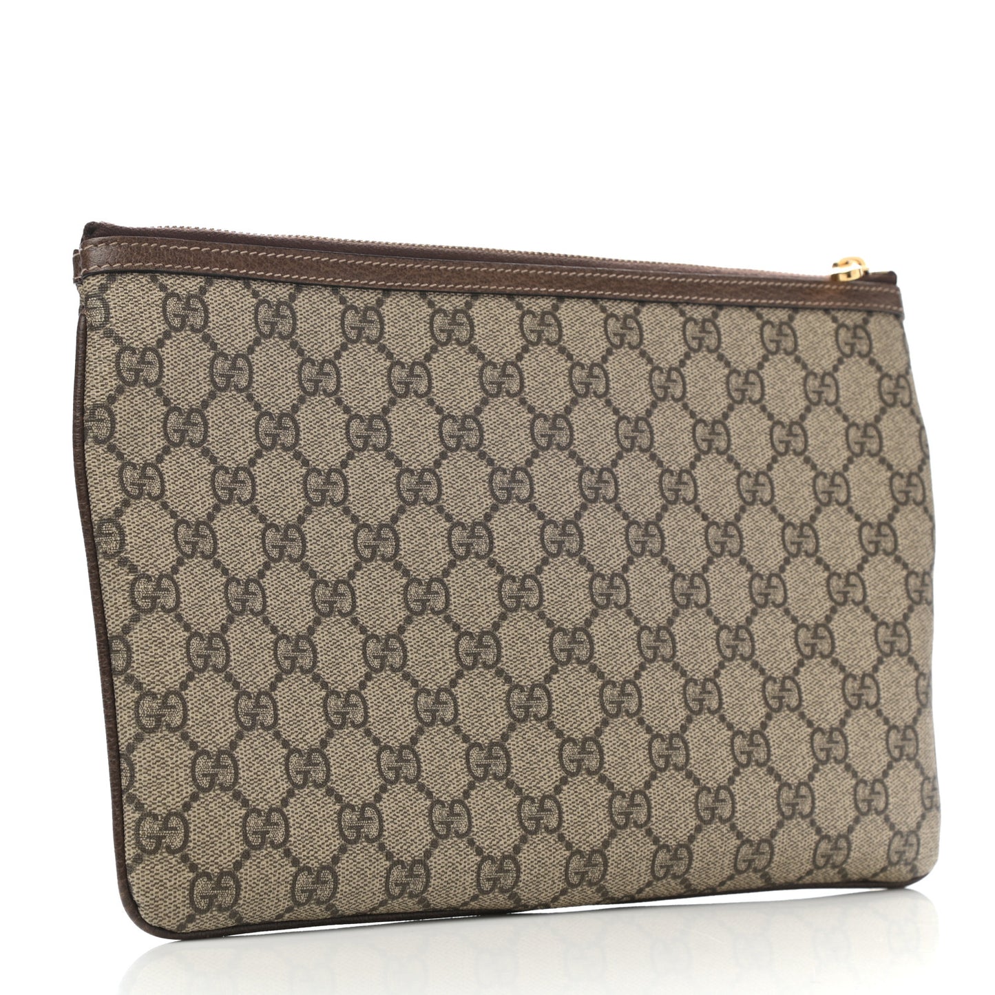 GG Supreme Monogram Large Ophidia Pouch Clutch Brown
