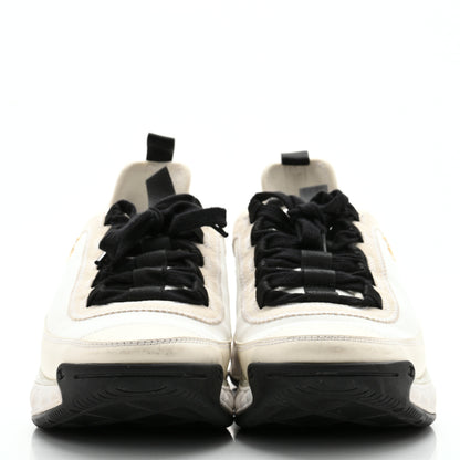 Chanel Velvet Calfskin Mixed Fibers CC Sneakers 39.5 Ivory Black 2 of 12