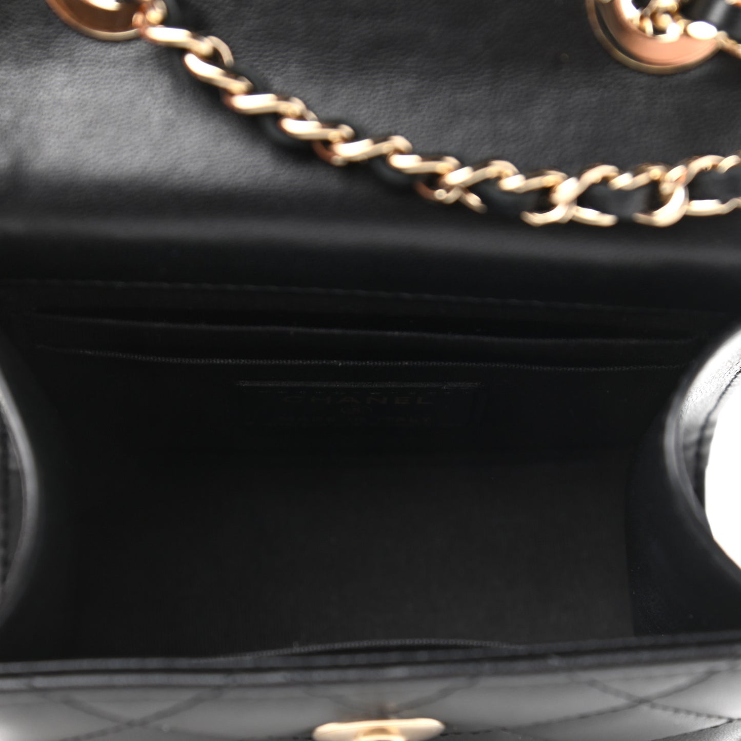 Lambskin Quilted Mini Trendy CC Chain Wallet Black