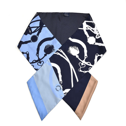 Hermes Silk Festival des Amazones Tattoo à Pois Maxi Twilly Caban Ciel White 1 of 5