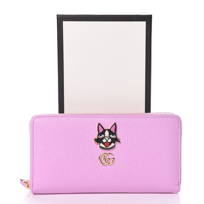 Gucci Dollar Calfskin GG Marmont Bosco Zip Around Wallet Malva 10 of 10