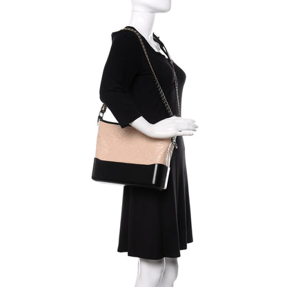 Chanel Aged Calfskin Quilted Medium Gabrielle Hobo Beige Black 2 of 12