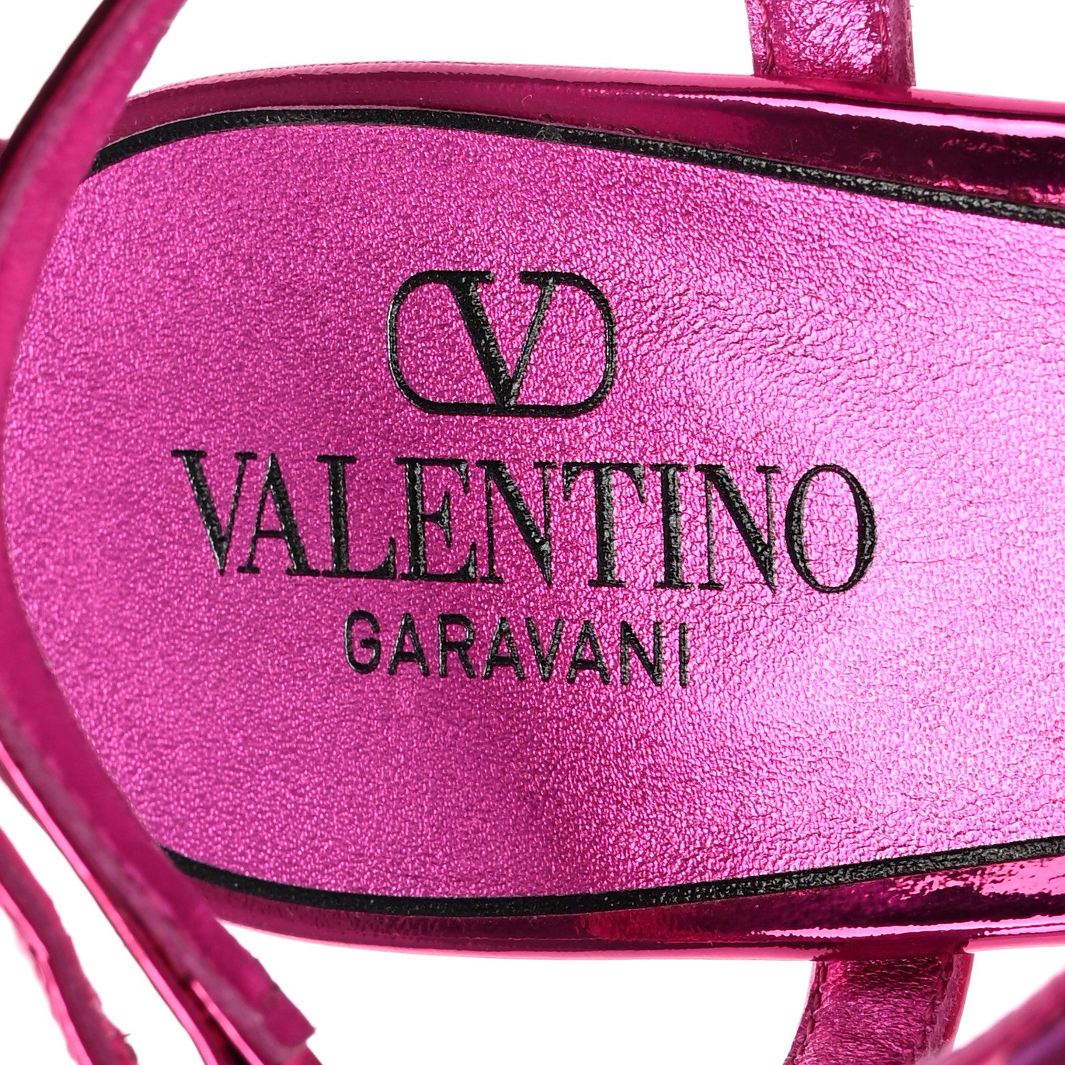 Valentino Garavani Metallic Calfskin Rockstud Ankle Strap 100mm Sandals 39 Pink 8 of 11