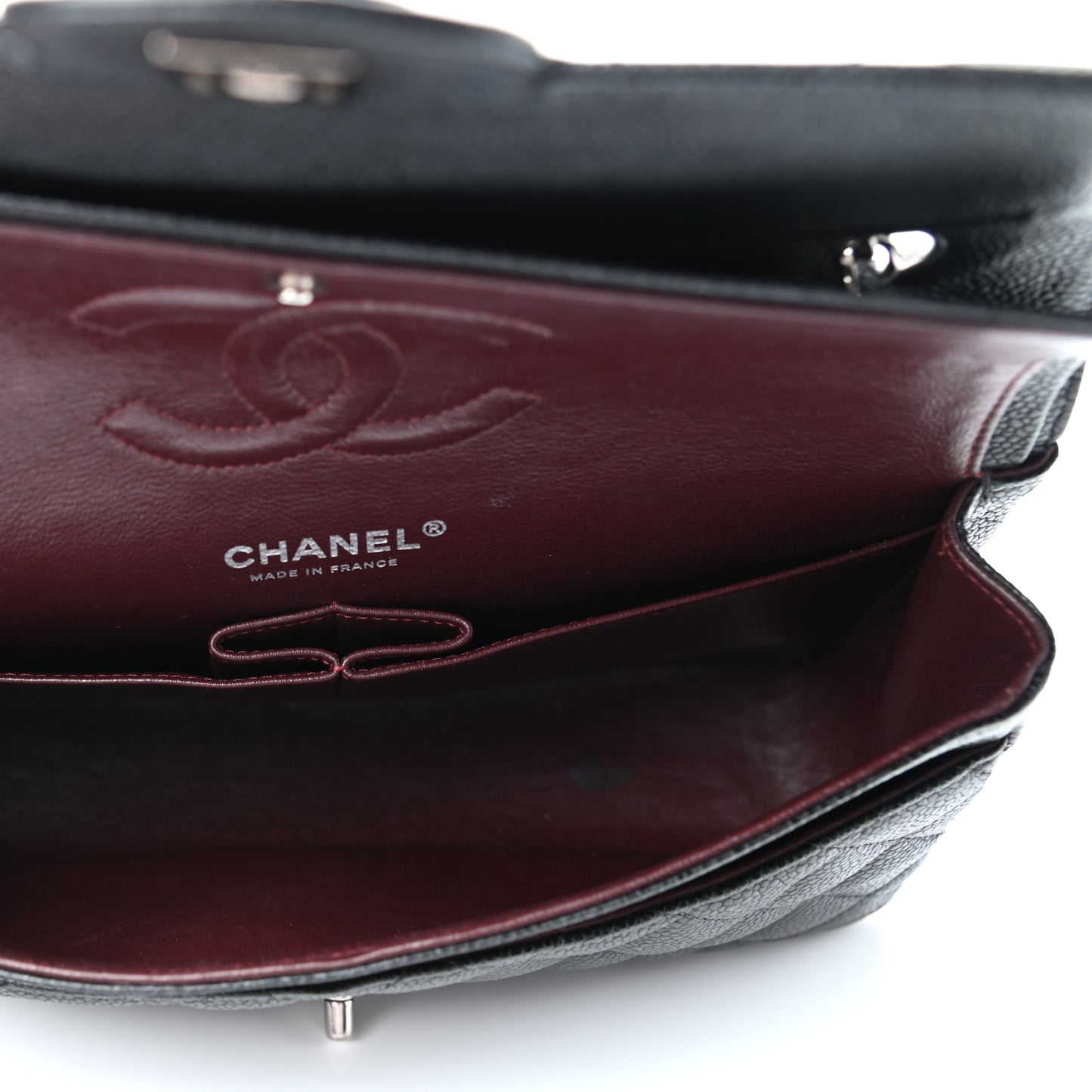 Caviar Quilted Small Double Flap Black